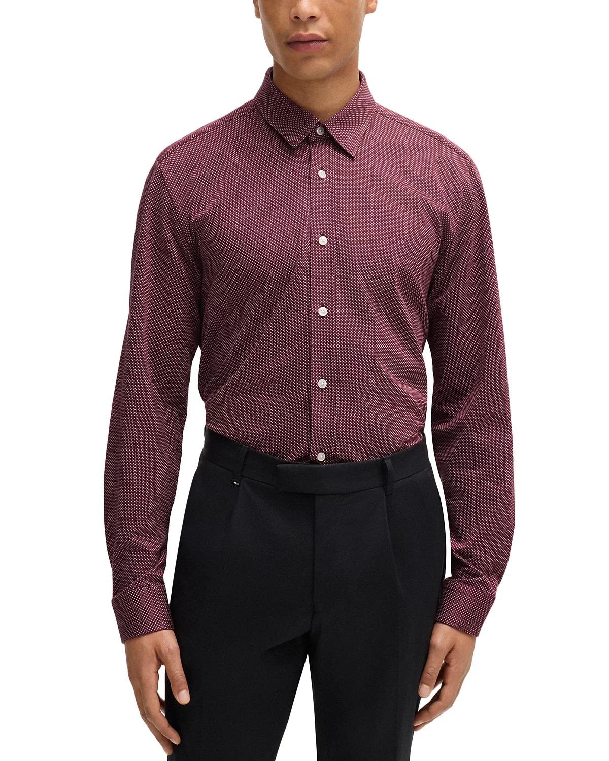 BOSS Roan Kent Slim Fit Button Front Shirt