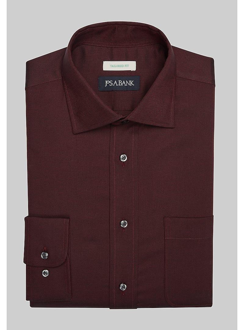 Jos. A. Bank Tailored Fit Solid Textured Dress Shirt
