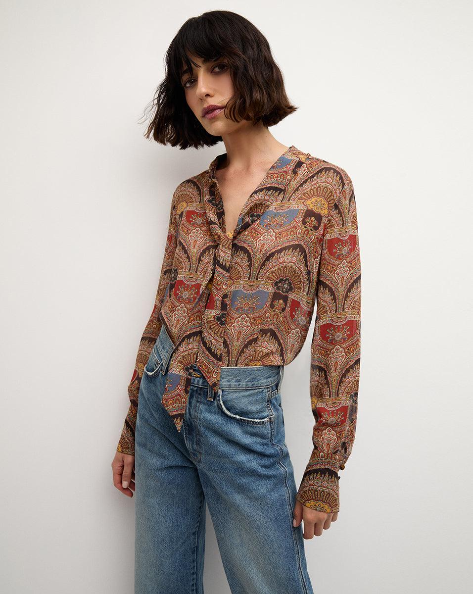 Elaine Silk Bow Blouse