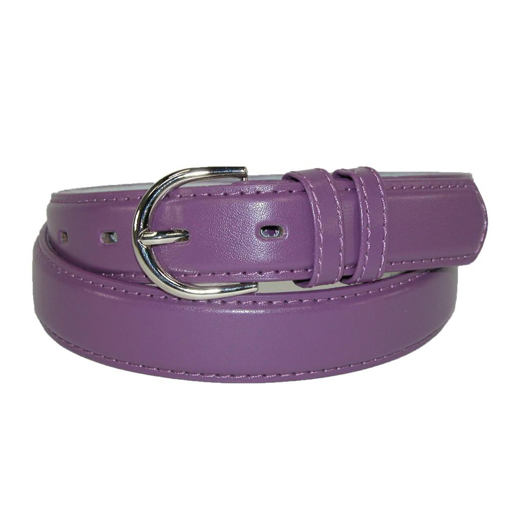 CTM Women's Leather 1 1/8 Inch Dress Belt, L, Dark Purple